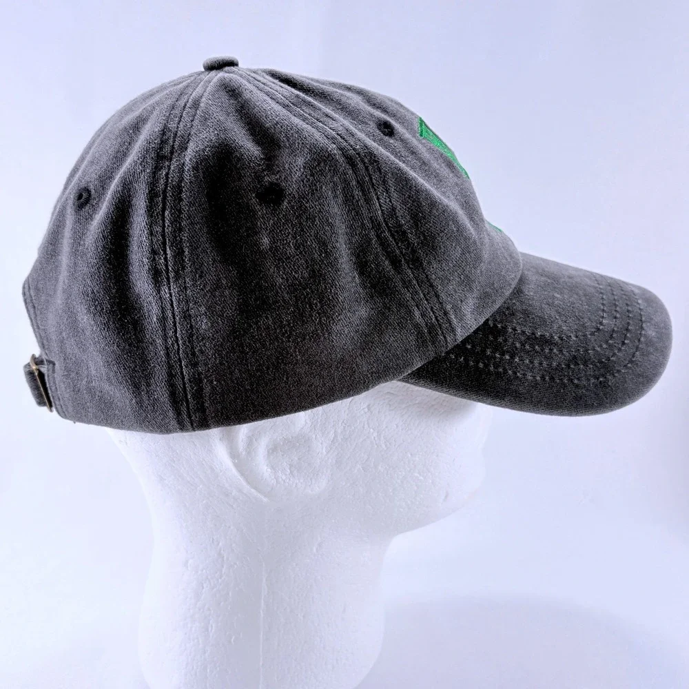 LOVE Shamrock Embroidered Washed Cotton Gray Baseball Cap Dad Hat